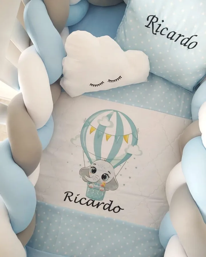 Set trenzado para cuna estándar 70x130 personalizado